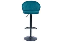Fashion Miliboo Taburete de bar terciopelo azul petróleo IZAAC