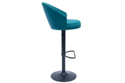 Fashion Miliboo Taburete de bar terciopelo azul petróleo IZAAC