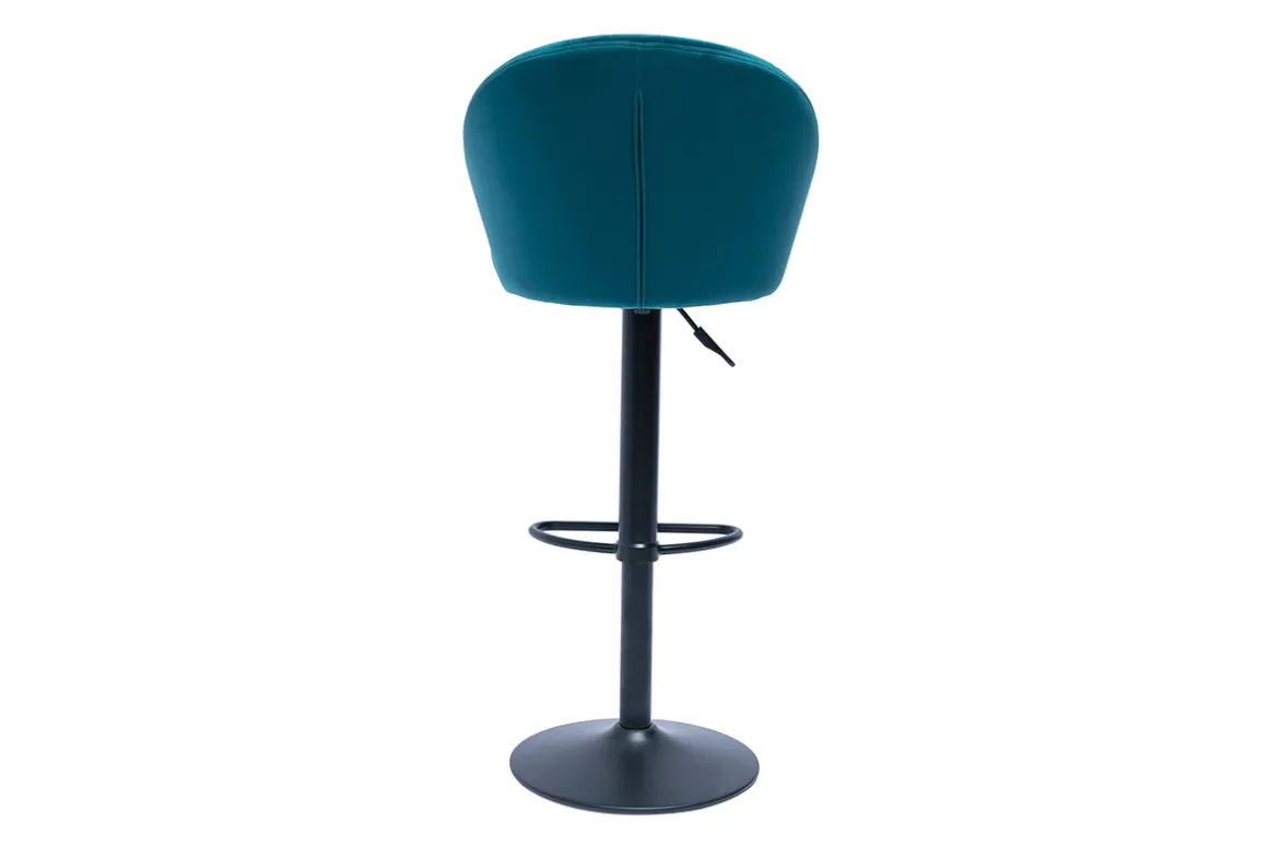 Fashion Miliboo Taburete de bar terciopelo azul petróleo IZAAC