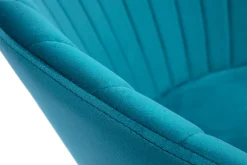 Fashion Miliboo Taburete de bar terciopelo azul petróleo IZAAC