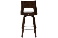 Flash Sale Miliboo Taburete de bar vintage negro y madera oscura GARBO