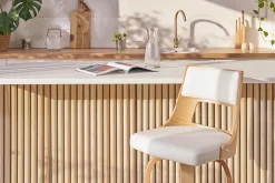 Flash Sale Miliboo Taburete de bar vintage negro y madera oscura GARBO
