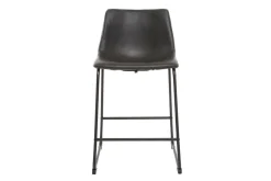 Hot Miliboo Taburete de bar vintage PU negro 61cm lote de 2 NEW ROCK