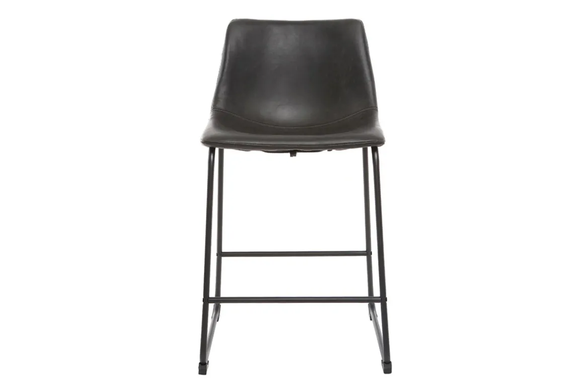 Hot Miliboo Taburete de bar vintage PU negro 61cm lote de 2 NEW ROCK