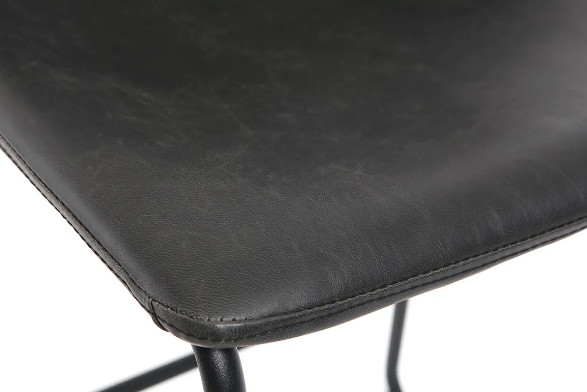 Hot Miliboo Taburete de bar vintage PU negro 61cm lote de 2 NEW ROCK