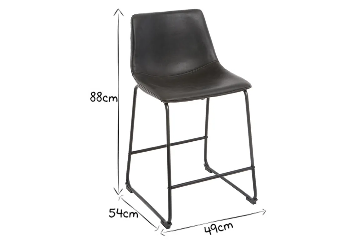 Hot Miliboo Taburete de bar vintage PU negro 61cm lote de 2 NEW ROCK
