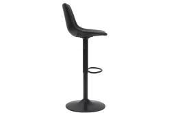 Best Sale Miliboo Taburete de bar vintage regulable PU negro 61cm lote de 2 NEW ROCK