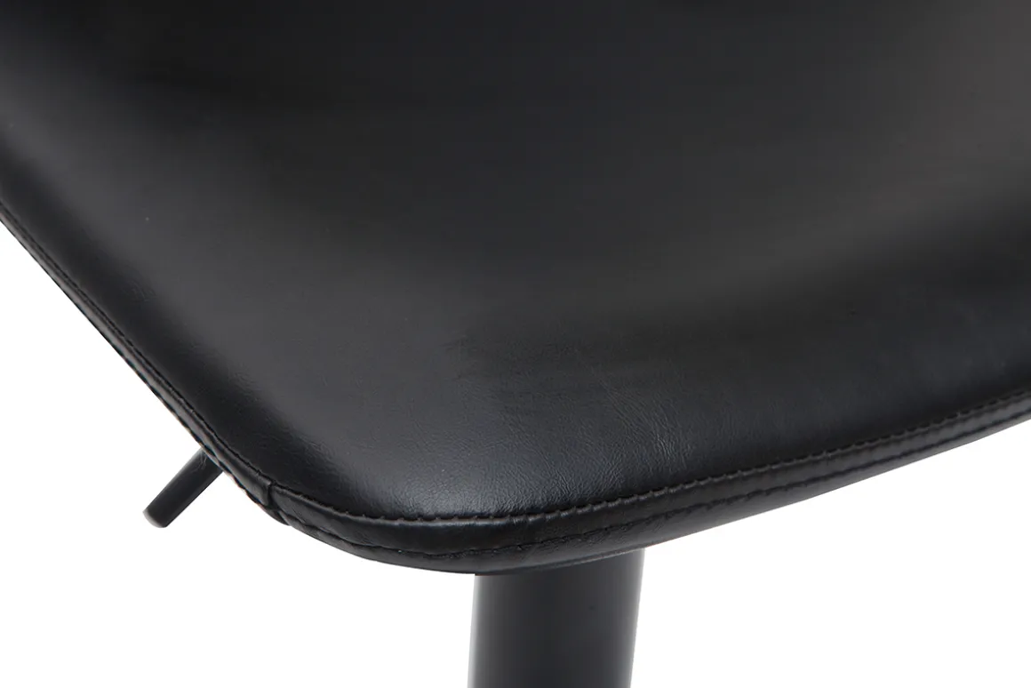 Best Sale Miliboo Taburete de bar vintage regulable PU negro 61cm lote de 2 NEW ROCK