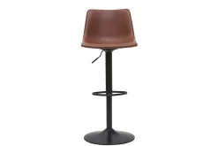 Store Miliboo Taburete de bar vintage regulable PU marrón claro 61cm lote de 2 NEW ROCK