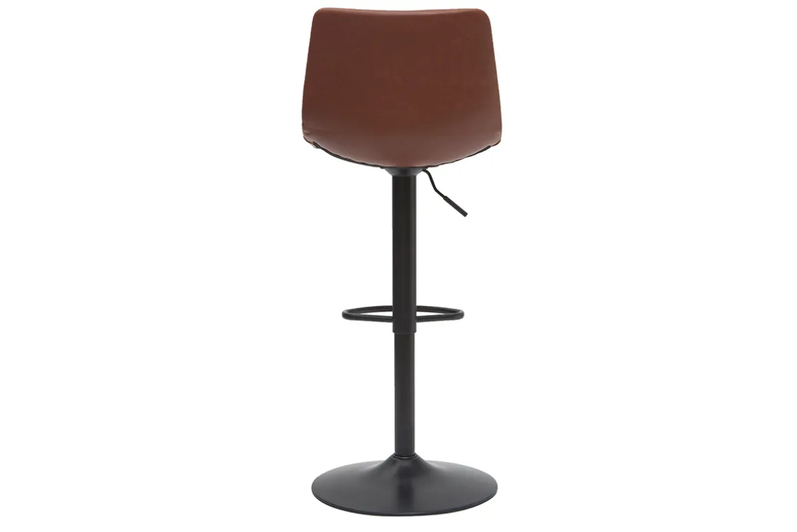 Store Miliboo Taburete de bar vintage regulable PU marrón claro 61cm lote de 2 NEW ROCK