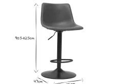 Store Miliboo Taburete de bar vintage regulable PU marrón claro 61cm lote de 2 NEW ROCK
