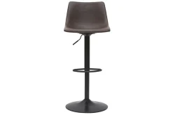 Outlet Miliboo Taburete de bar vintage regulable PU marrón oscuro 61cm lote de 2 NEW ROCK