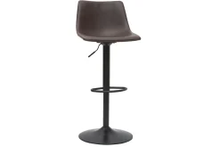 Outlet Miliboo Taburete de bar vintage regulable PU marrón oscuro 61cm lote de 2 NEW ROCK