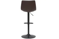Outlet Miliboo Taburete de bar vintage regulable PU marrón oscuro 61cm lote de 2 NEW ROCK