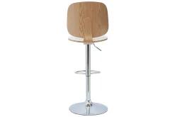 Shop Miliboo Taburete de cocina ajustable de diseño blanco con madera clara BECK