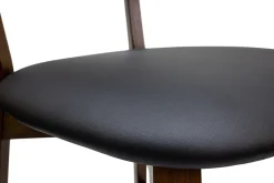 Flash Sale Miliboo Taburete de cocina con acabado nogal y asiento negro 65 cm de altura LUCIA
