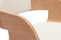 Cheap Miliboo Taburete de cocina de diseño giratorio blanco con madera clara 67 cm GAO