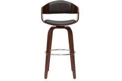 Sale Miliboo Taburete de cocina de diseño negro con madera oscura 67 cm GAO