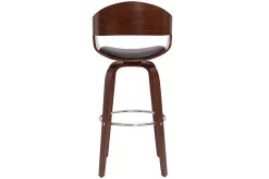 Sale Miliboo Taburete de cocina de diseño negro con madera oscura 67 cm GAO