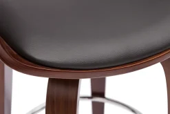 Sale Miliboo Taburete de cocina de diseño negro con madera oscura 67 cm GAO