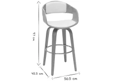 Sale Miliboo Taburete de cocina de diseño negro con madera oscura 67 cm GAO