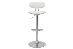 Cheap Miliboo Taburete de cocina de diseño regulable blanco y madera clara VASCO