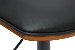 Flash Sale Miliboo Taburete de cocina de diseño regulable negro con madera oscura VASCO