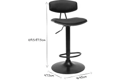 Flash Sale Miliboo Taburete de cocina de diseño regulable negro con madera oscura VASCO