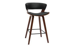 Outlet Miliboo Taburete de cocina de diseño negro con madera oscura 65 cm SYRAH