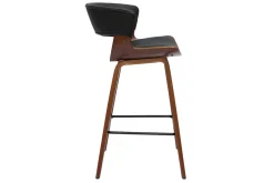 Outlet Miliboo Taburete de cocina de diseño negro con madera oscura 65 cm SYRAH