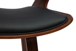 Outlet Miliboo Taburete de cocina de diseño negro con madera oscura 65 cm SYRAH