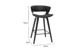 Outlet Miliboo Taburete de cocina de diseño negro con madera oscura 65 cm SYRAH