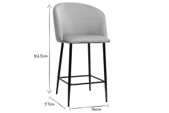 Sale Miliboo Taburete de cocina de diseño de terciopelo topo VANITY