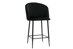 Fashion Miliboo Taburete de cocina de diseño de terciopelo negro VANITY
