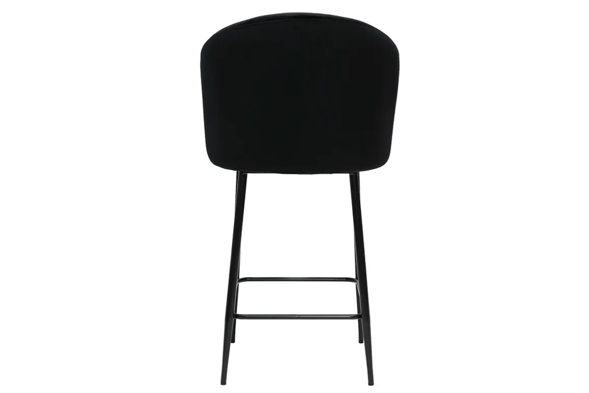 Fashion Miliboo Taburete de cocina de diseño de terciopelo negro VANITY