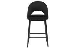 New Miliboo Taburete de cocina de diseño de terciopelo negro y metal 69 cm BELLEROSE