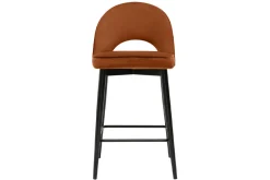 Store Miliboo Taburete de cocina de diseño de terciopelo terracota y metal 69 cm BELLEROSE