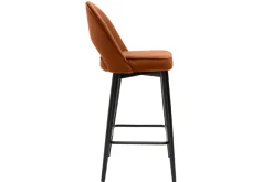 Store Miliboo Taburete de cocina de diseño de terciopelo terracota y metal 69 cm BELLEROSE