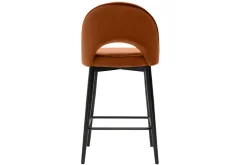 Store Miliboo Taburete de cocina de diseño de terciopelo terracota y metal 69 cm BELLEROSE