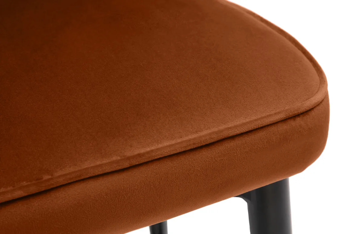 Store Miliboo Taburete de cocina de diseño de terciopelo terracota y metal 69 cm BELLEROSE