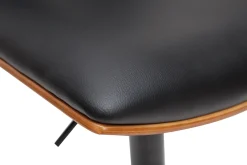 Store Miliboo Taburete de cocina de diseño ajustable negro con tonos de madera oscura PANACH
