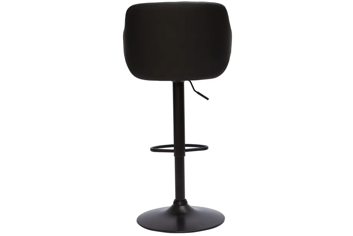 Online Miliboo Taburete de cocina de diseño regulable negro con madera oscura LUCIEN