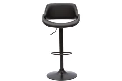 New Miliboo Taburete de cocina de diseño regulable madera y metal negro CLASH