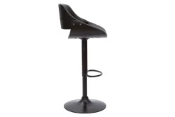 New Miliboo Taburete de cocina de diseño regulable madera y metal negro CLASH