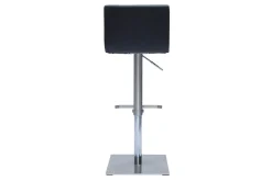 Sale Miliboo Taburete de cocina de diseño regulable negro y acero inoxidable cepillado SHEINA
