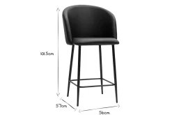 Fashion Miliboo Taburete de cocina de diseño negro 68 cm VANITY