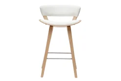 Store Miliboo Taburete de cocina de diseño blanco con madera clara 65 cm SYRAH