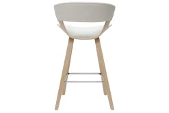 Store Miliboo Taburete de cocina de diseño blanco con madera clara 65 cm SYRAH
