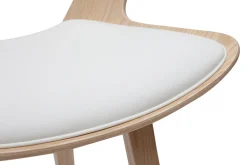 Store Miliboo Taburete de cocina de diseño blanco con madera clara 65 cm SYRAH