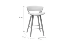 Store Miliboo Taburete de cocina de diseño blanco con madera clara 65 cm SYRAH
